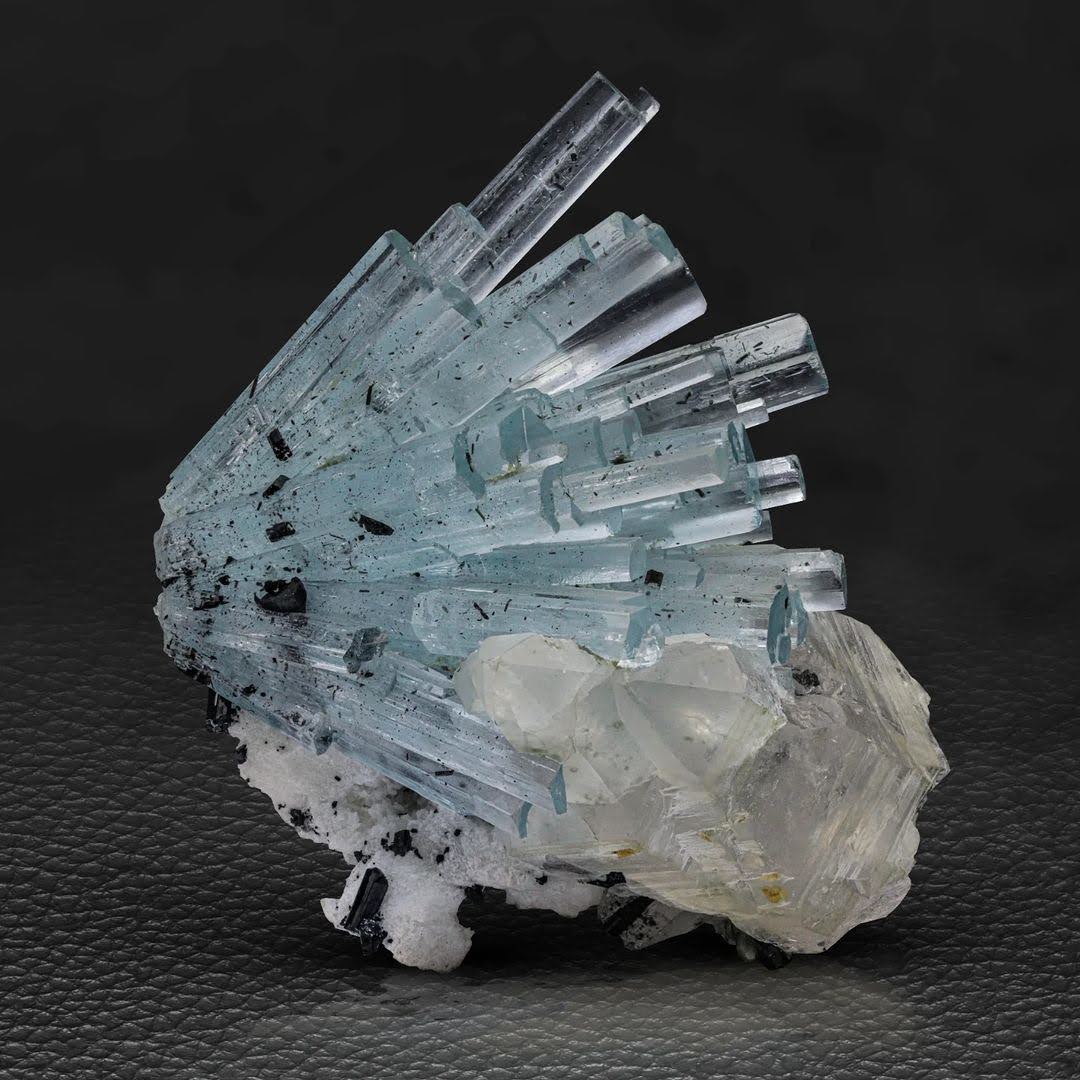 Aquamarine Crystal Cluster with Quartz