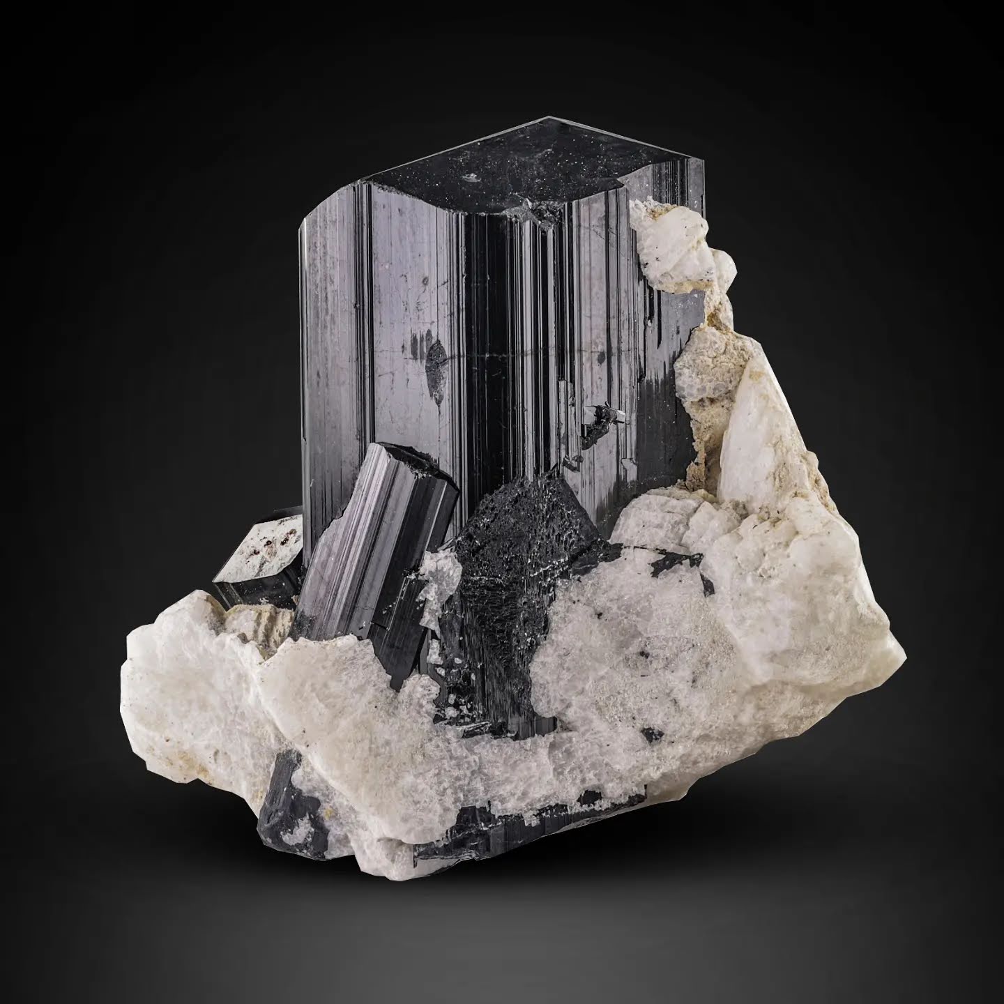 Schorl Tourmaline Crystals with Albite