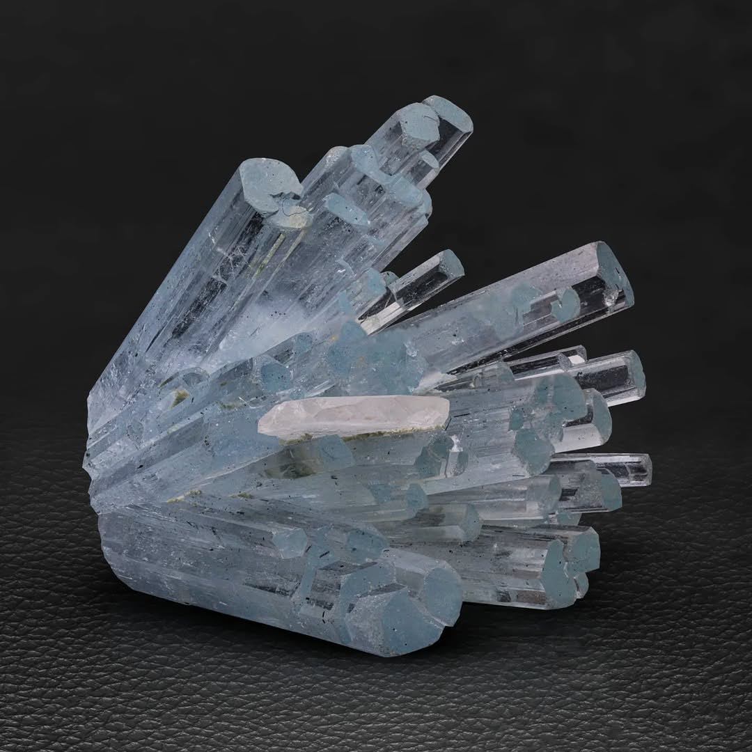 Aquamarine Crystal Cluster with Quartz