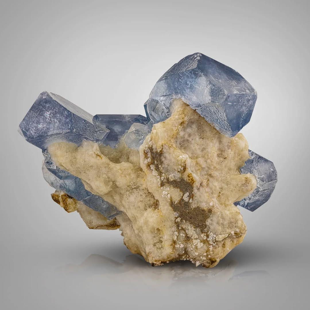 Vibrant Celestite with Calcite Matrix