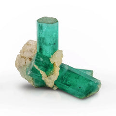 Afghan Emerald Cluster On Calcite