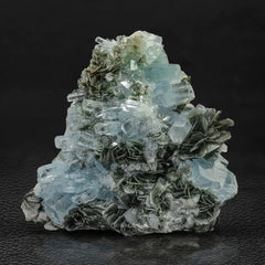 Aquamarine Cluster on Muscovite Mica