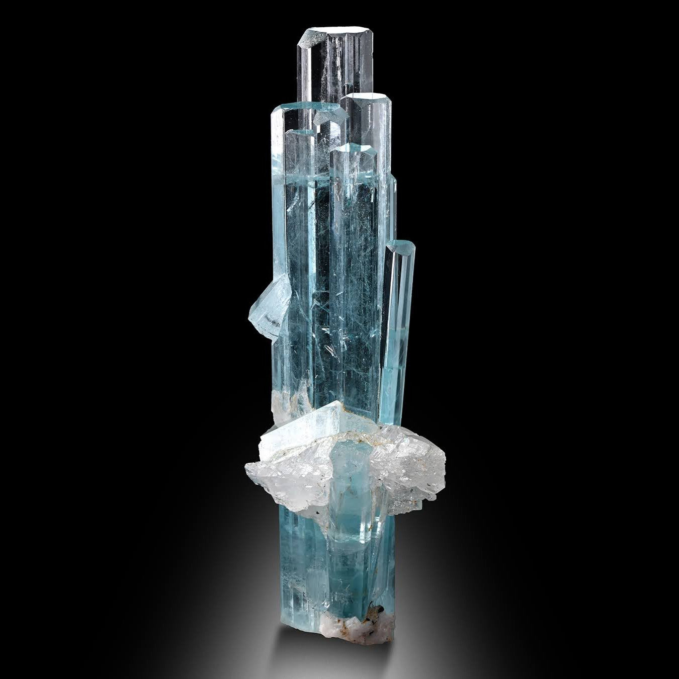 Blue Aquamarine Cluster with Quartz