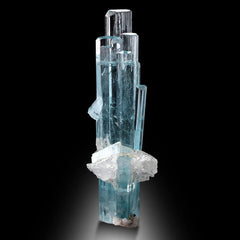 Blue Aquamarine Cluster with Quartz