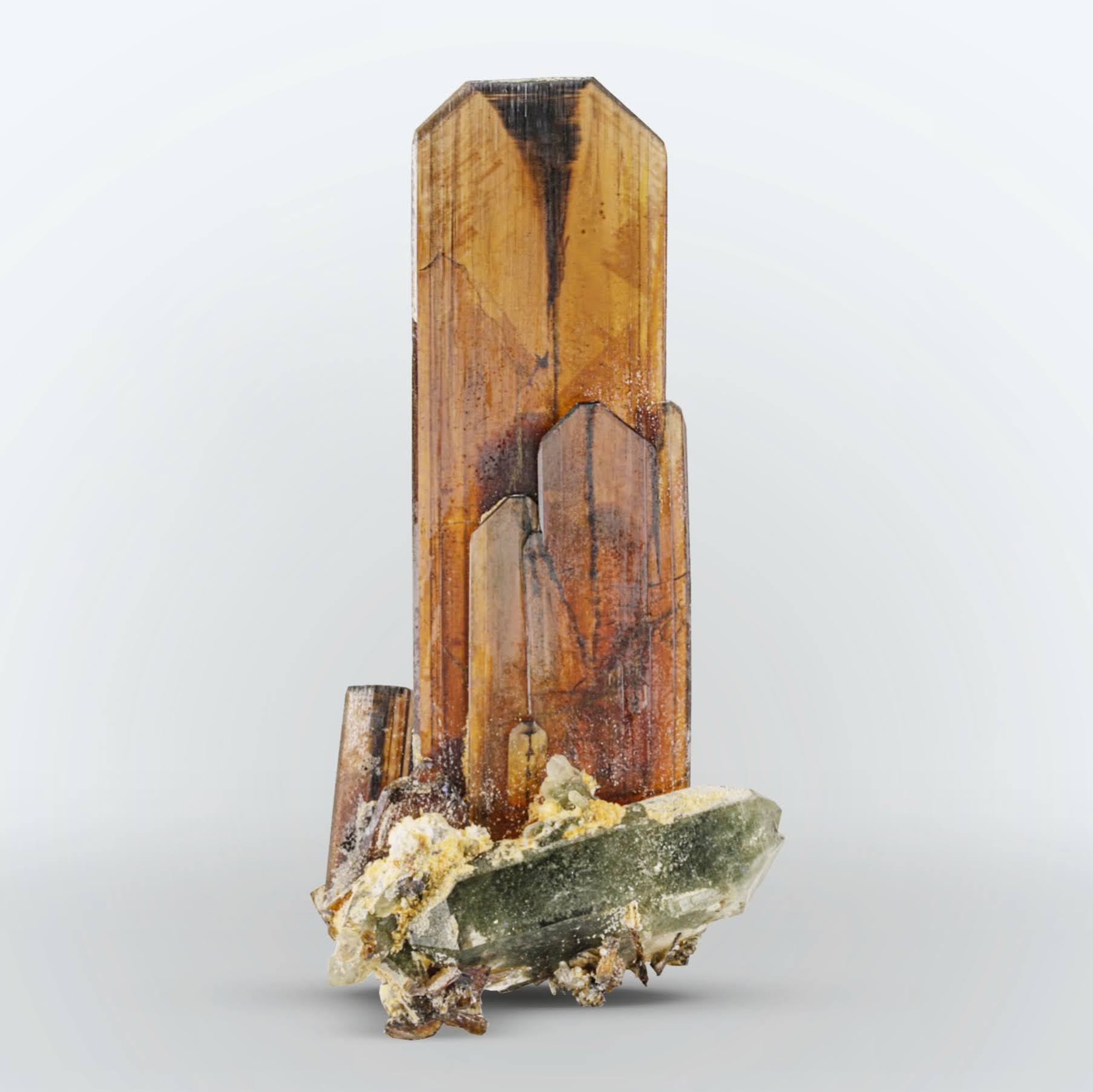 Brookite Crystals On Chlorite Quartz