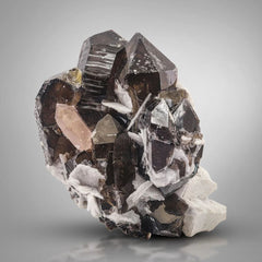 Morganite on Smoky Quartz with Albite