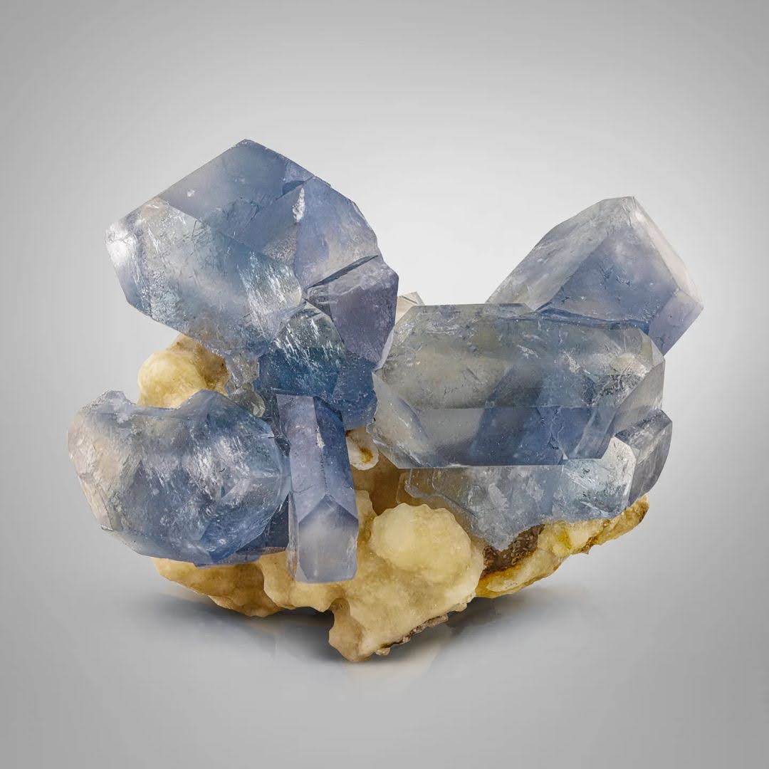 Vibrant Celestite with Calcite Matrix