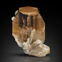 Topaz Crystal on Quartz and Mica