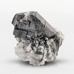 Black Anatase Crystal on Albite Matrix