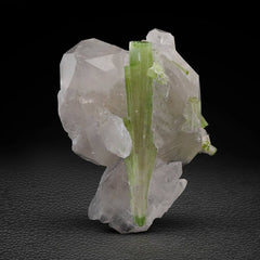 Mint Tourmaline Crystals with Quartz