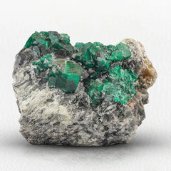 Deep Green Emerald Crystal On Calcite