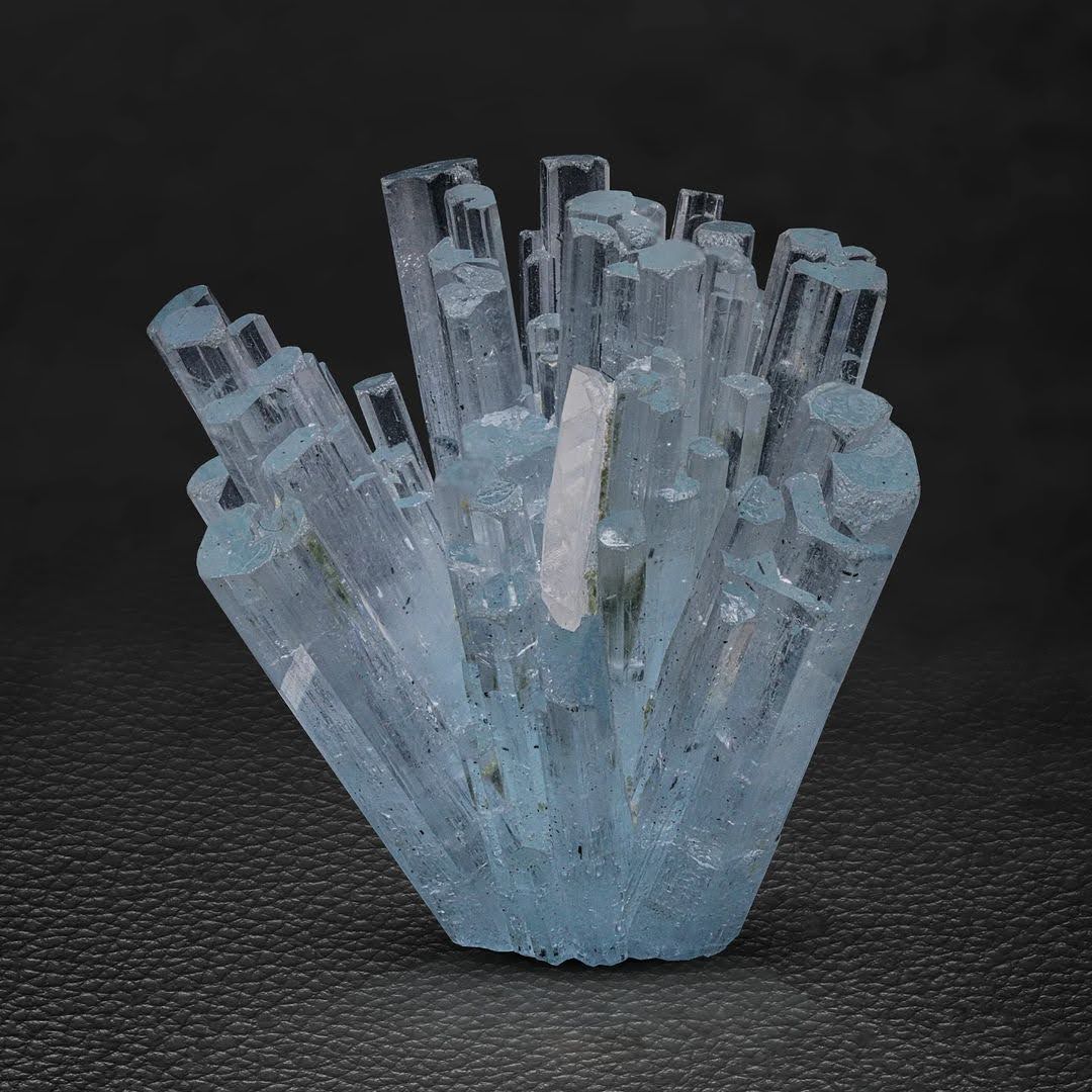 Aquamarine Crystal Cluster with Quartz