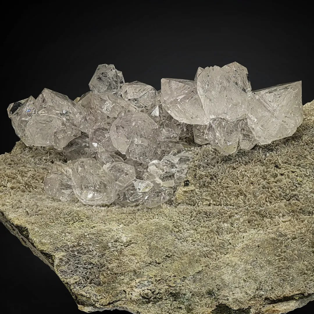 Diamond Quartz Crystals on Matrix