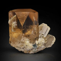 Topaz Crystal on Quartz and Mica