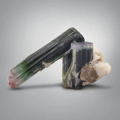 Bi color Tourmaline with Smoky Quartz