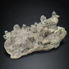 Diamond Quartz Crystals on Calcite