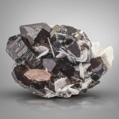 Morganite on Smoky Quartz with Albite