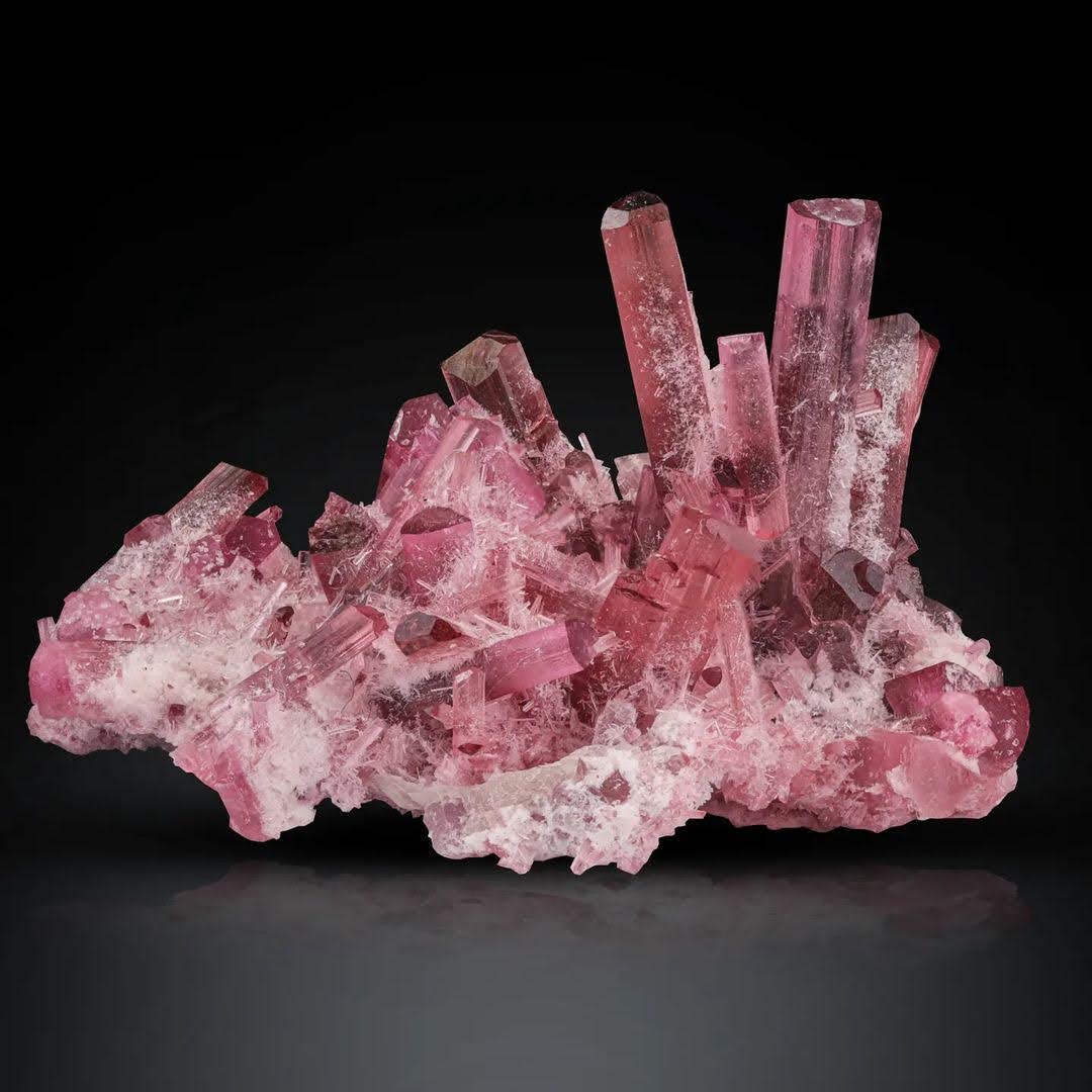 Pink Tourmaline Crystal Cluster