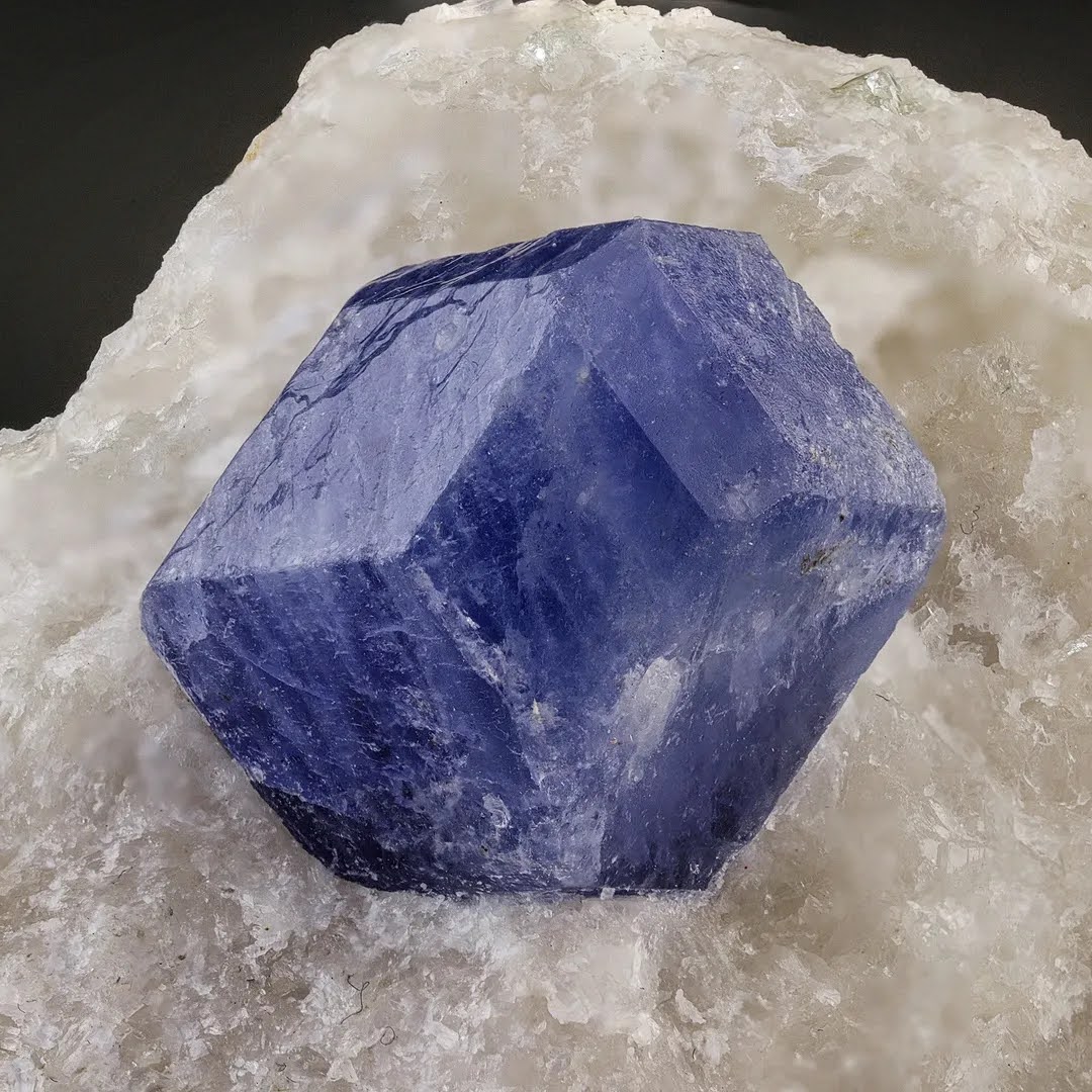 Hackmanite Crystal on Calcite