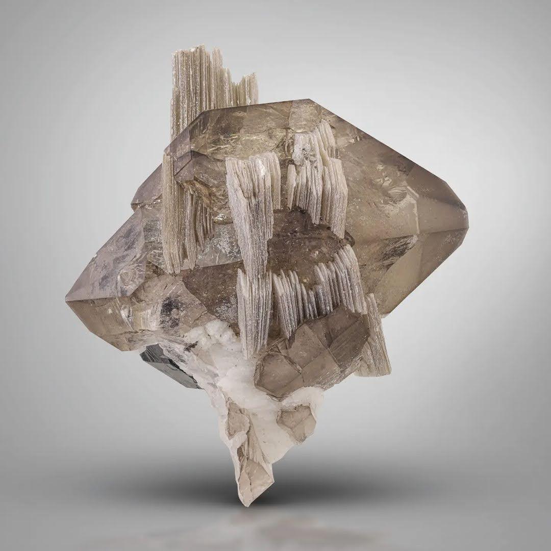 Smoky Quartz Crystals with Muscovite