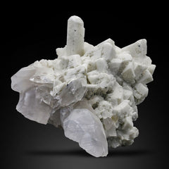 Microcline Feldspar on Quartz Crystal