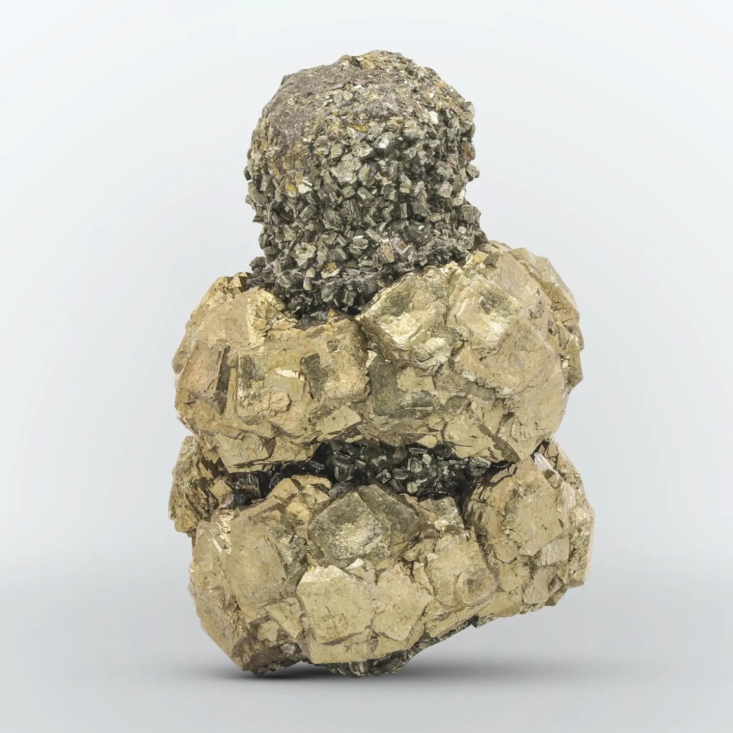 Golden Pyrite on Marcasite Crystals