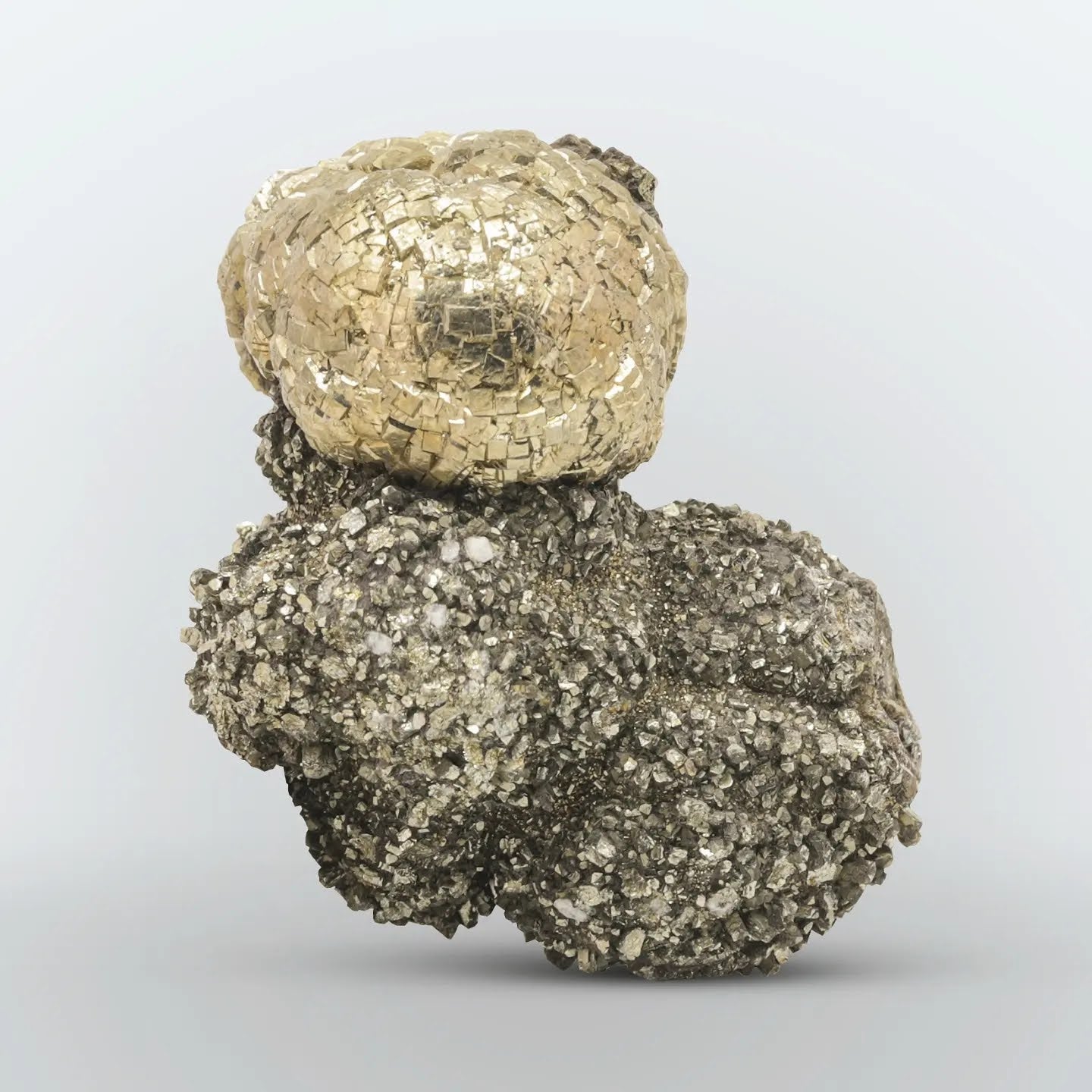 Golden Pyrite on Marcasite Crystals