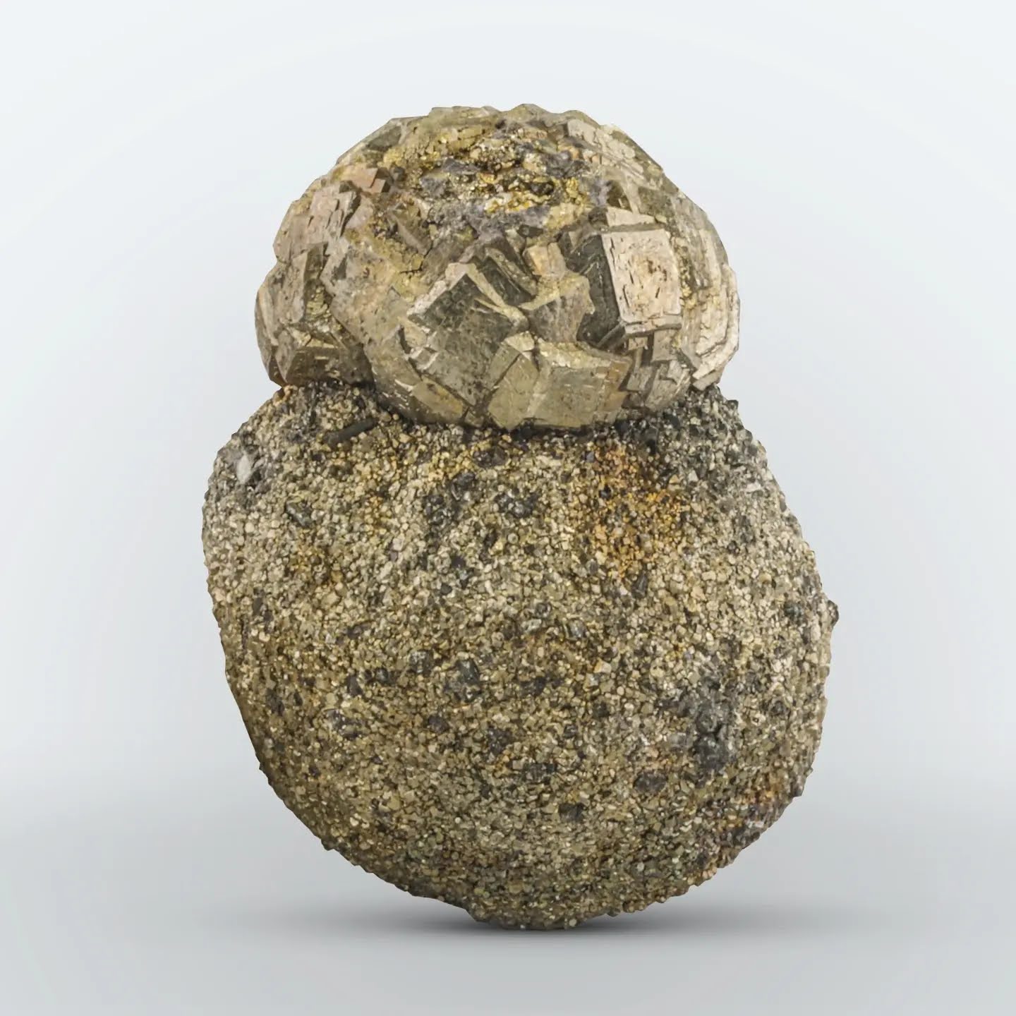 Golden Pyrite on Marcasite Crystals