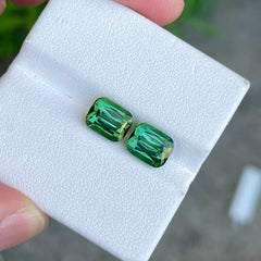 5.24 Carats Bluish Green Tourmaline Pair