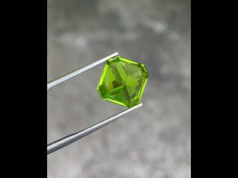 7.44 Carats Peridot Stone Custom Cut