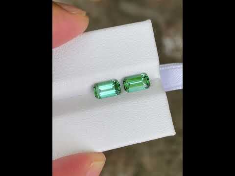 1.75 Carat Mint Green Tourmaline Pair