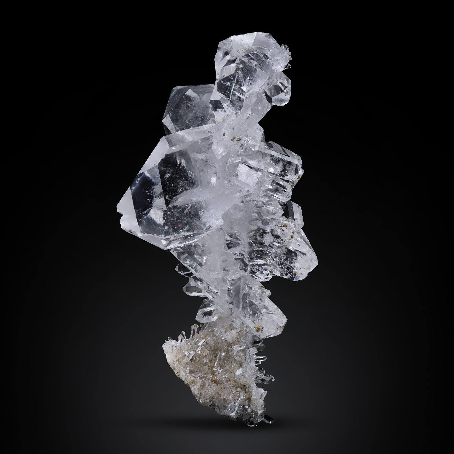 Clear Faden Quartz Crystal Cluster
