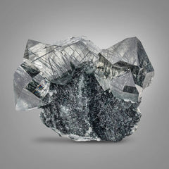 Manganeso Riebeckite Rutile on Quartz