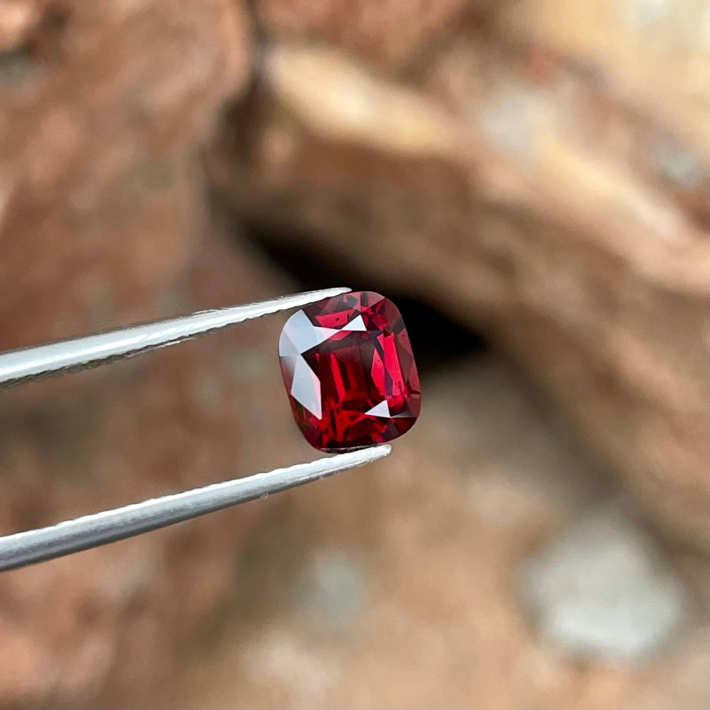 1.65 Carats Red Burmese Cushion Spinel