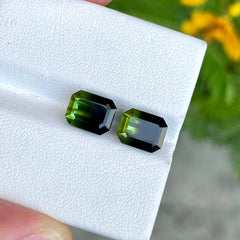 7.13 Carats Bi Color Tourmaline Pair