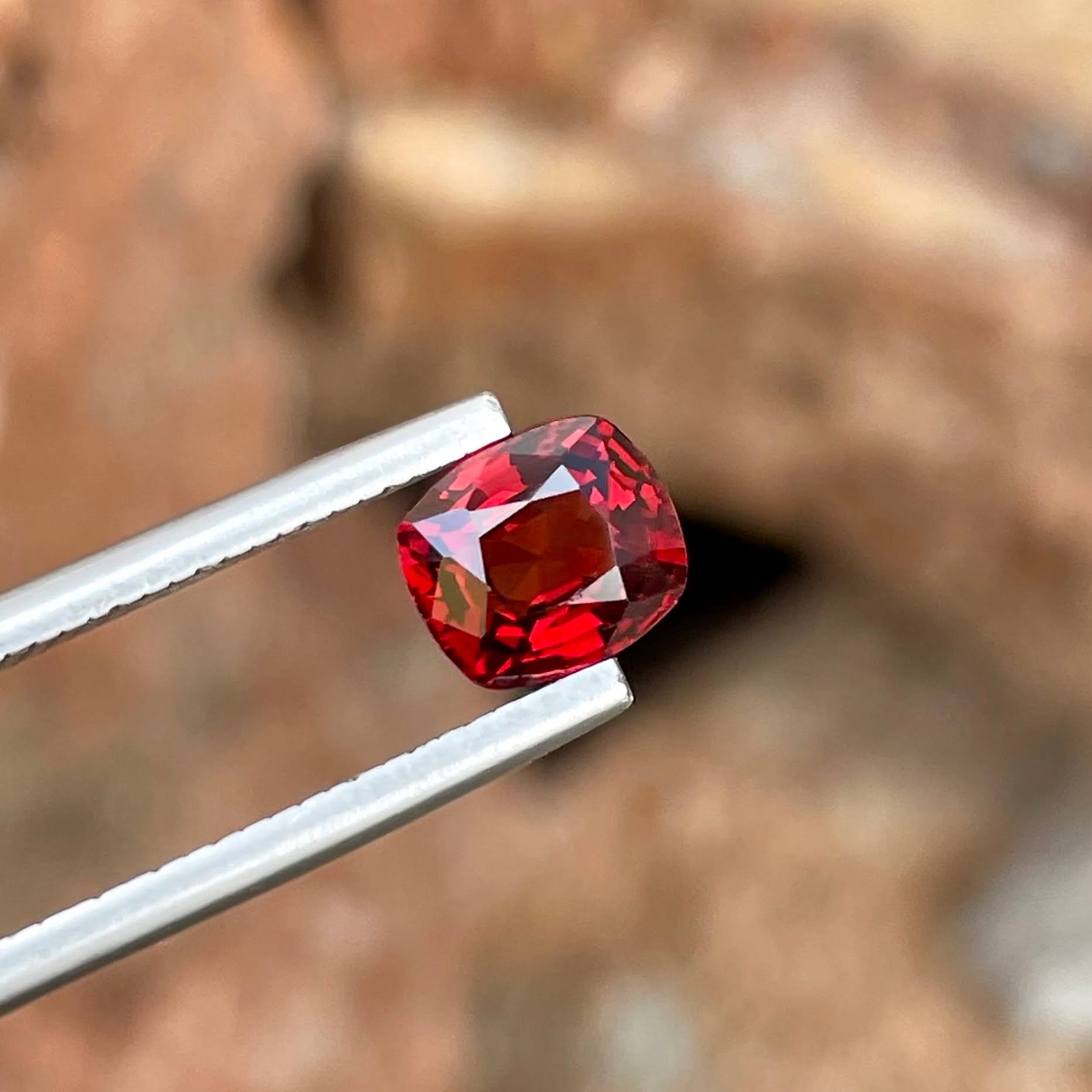 1.37 Carats Red Burmese Spinel Cushion