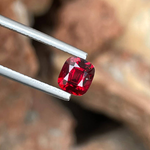 1.30 Carats Red Burmese Cushion Spinel