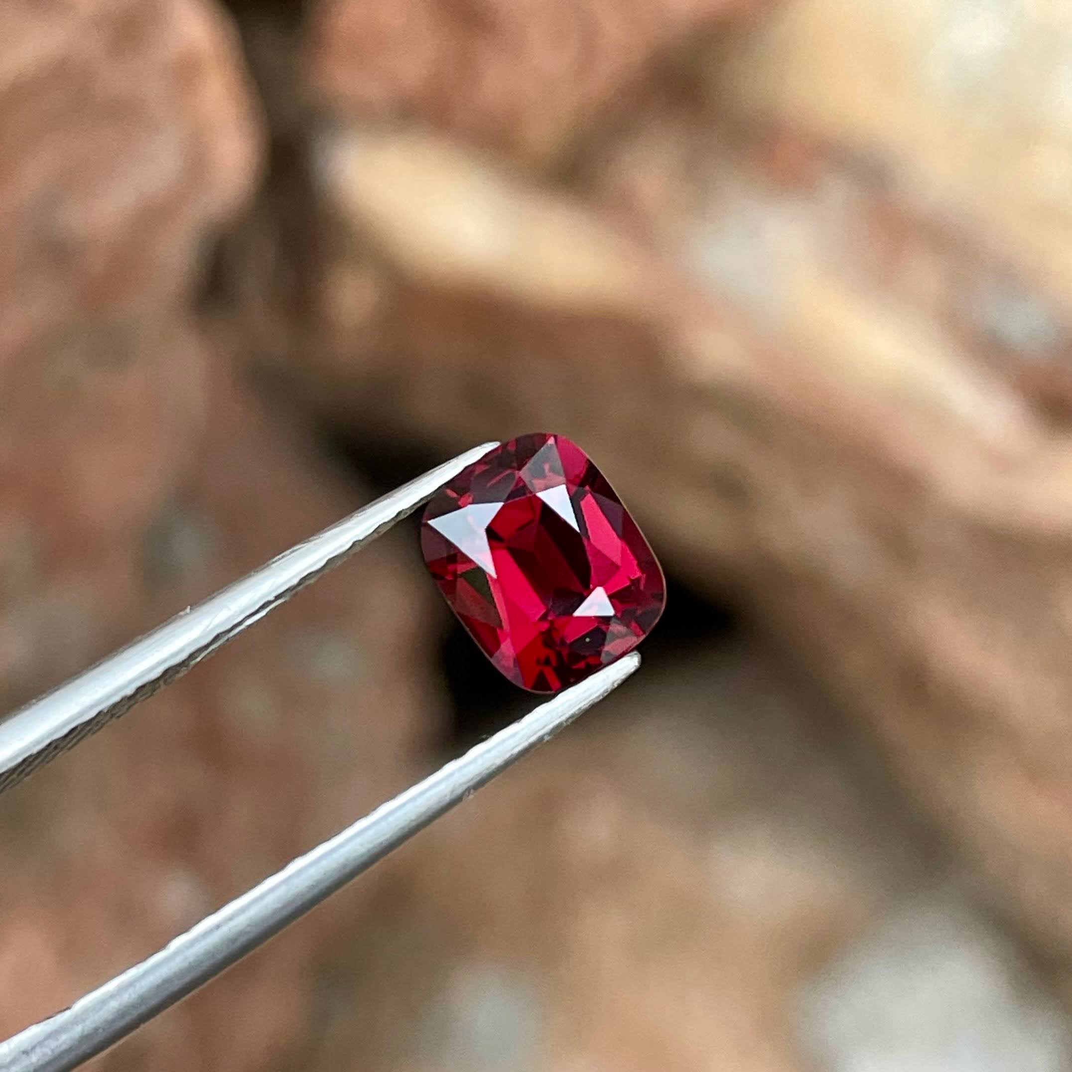 1.40 Carats Red Burmese Cushion Spinel