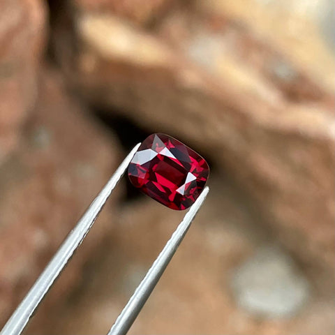 1.40 carats Natural Red Burmese Spinel Stone Cushion Cut Gemstone