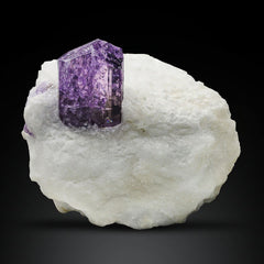 Purple Scapolite Crystal on Calcite