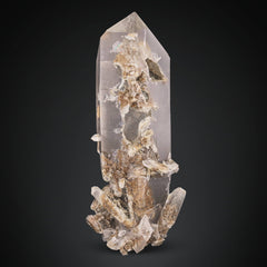 Double Terminated Quartz on Calcite