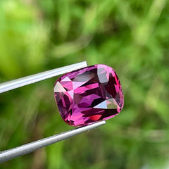 Glamorous Purplish Hot Pink Burmese Spinel 5.10 carats Cushion Cut Natural Gemstone