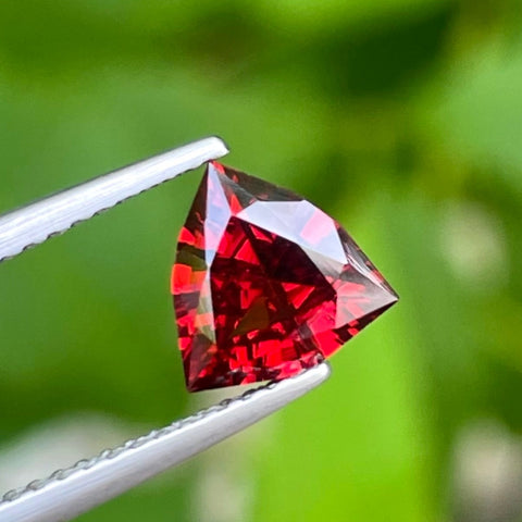 Glamming Trillion Shape Red Garnet 1.20 carats Natural Loose Tanzanian Gemstone