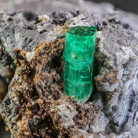 Elegance of Emerald Crystals 201 grams on Calcite Matrix from Afghanistan