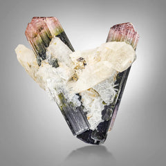 Pink cap V-shape Tourmaline with Cleavelandite from Skardu, Pakistan