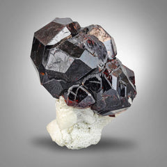 Group of Spessertine Garnet Crystals on Albite Muscovite from Pakistan