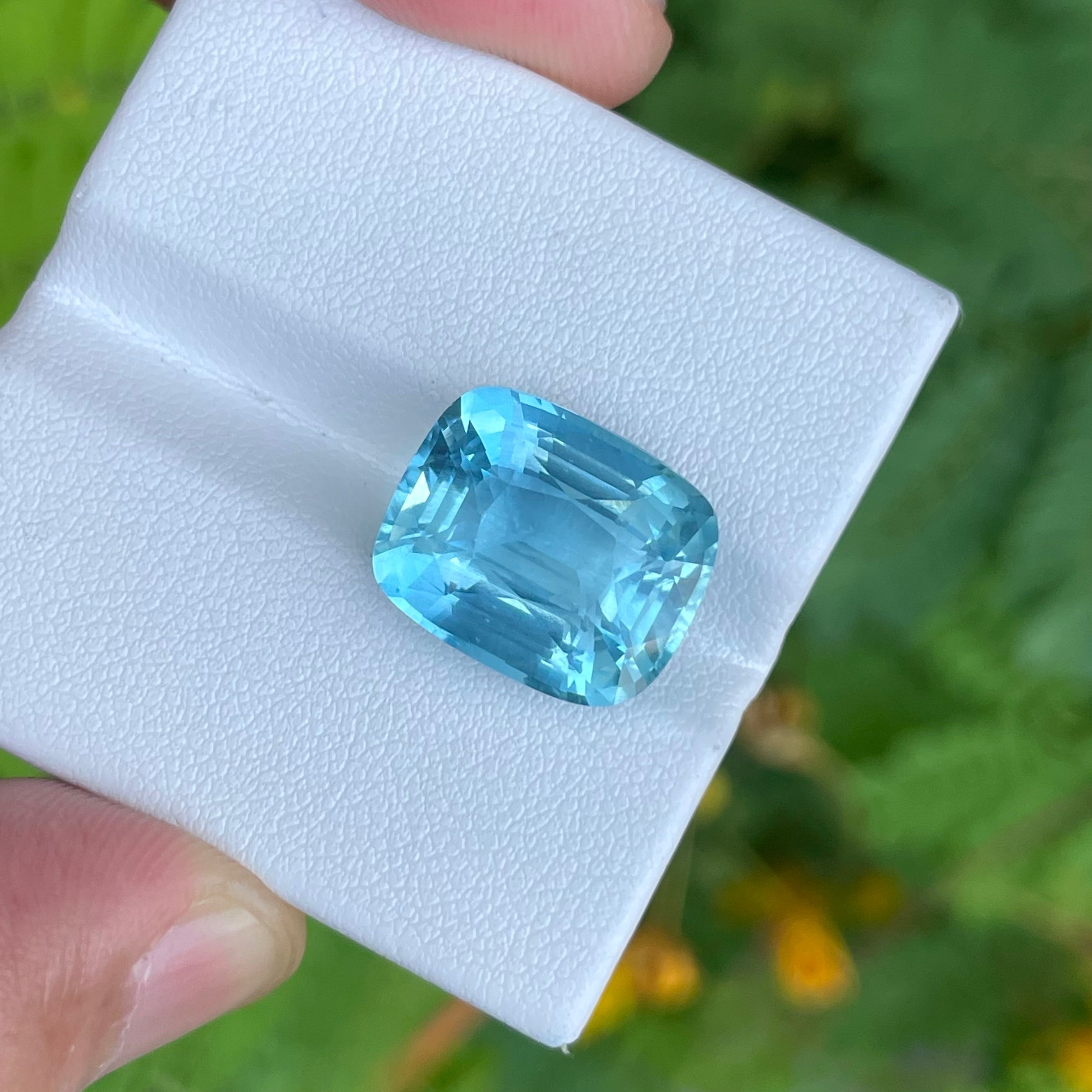 Deep Blue Aquamarine 11.60 carats Cushion Cut Natural Madagascar's Gem