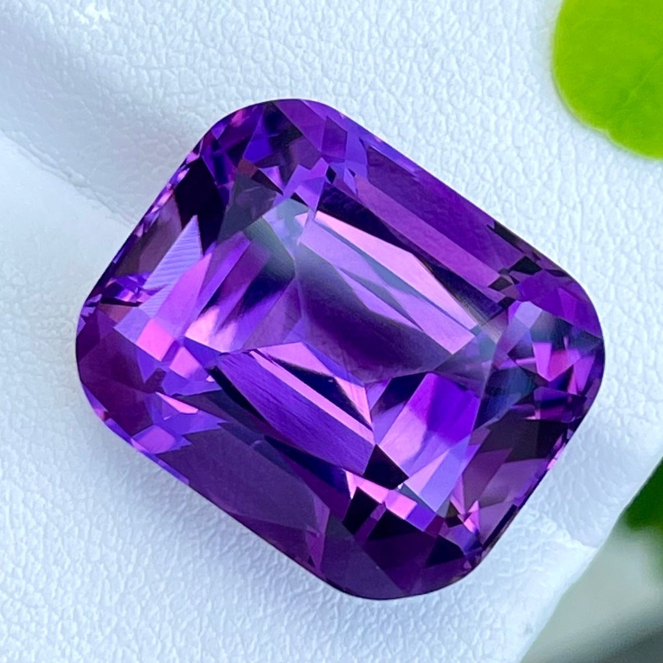 Royal Purple Color Amethyst 30.20 carats Cushion Cut Natural Brazilian Gemstone