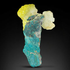 Brucite Crystals on Chrysocolla Matrix