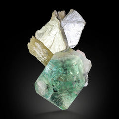 Glamorous Green Fluorite Crystals on Muscovite matrix from Skardu, Pakistan